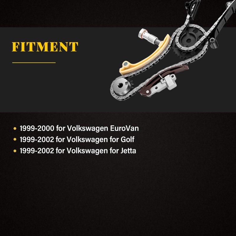 OCPTY Timing Chain Kit fit 1999-2000 for Volkswagen EuroVan 2.8L1999-2002 for Volkswagen Golf 2.8L 1999-2002 for Volkswagen Jetta 2.8L 1999-2000 for VW EuroVan 2.8L 1999-2002 for VW Golf Jetta 2.8L - Image 5